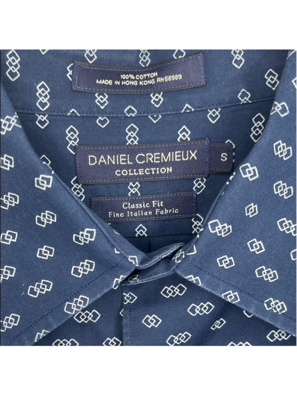 Daniel Cremieux Men's Navy Patterned Shirt - Picture 2 of 4